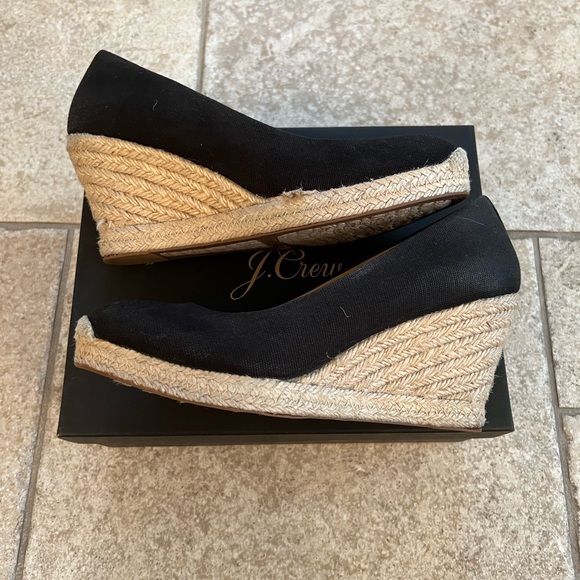 J Crew Espadrille Wedges in Canvas.  Black Size 8 - Picture 7 of 7